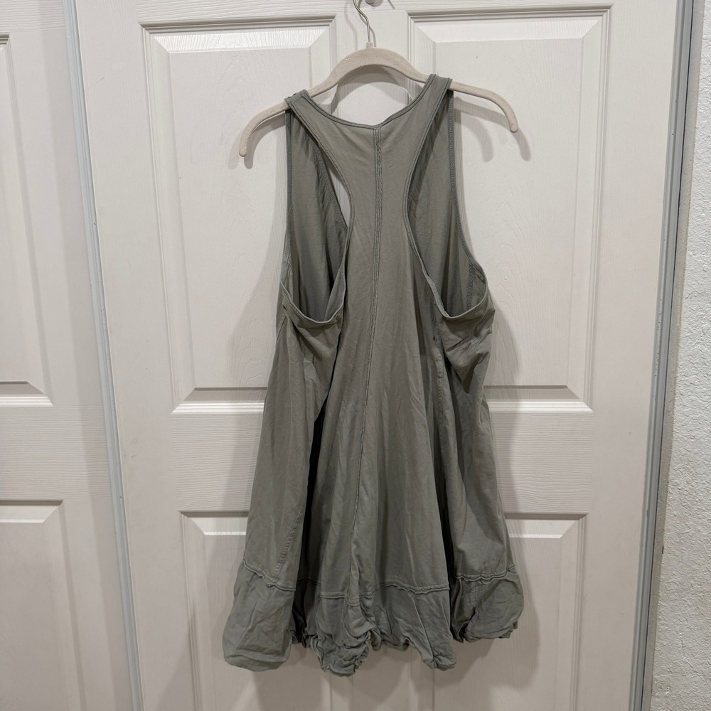 Daily Practice Green Gray Tank Top Dress Sleeveless Racerback bubble Hem M - Picture 3 of 6